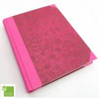 Notizbuch, pink bordeaux, Blumen-Ranken, Büttenpapier, 17,5 x 13,5 cm, Unikat, handgefertigt Bild 1