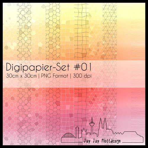 Digipapier Set #01 (rot, orange & gelb) zum ausdrucken, plotten, scrappen, basteln und mehr