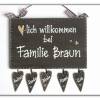 Einzugsgeschenk für Familien, Türschild aus Holz mit Namen personalisiert, Geschenk Umzug / Einzug. Bild 2