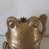 Winkefrosch, Manekineko, japanische Winkekatze,Japan.Glück, Geld, Wohlstand, Frosch Skulptur, gold, witziger Frosch, goldener Frosch Bild 5