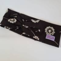 Stirnband mit Raffung "Pusteblumen" - Größe M / KU 56 - in schwarz-weiß aus Jerseystoff genäht, von he-ART by helen hesse Bild 4