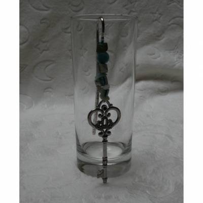 Lesezeichen mit silber türkisen Glaselementen