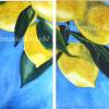 Zitronen zwei Aquarellbilder im Set je Bild 32 x 24 cm Hochformat handgemalt Bild 5
