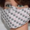 Waschbare Masken-Tasche weiß rosa grau / bestickte Mundschutz-Tasche Masken-Etui mit Monogramm für Mund-Nasen-Maske, Gesichtsmaske - handgenäht für Damen und Kinder Bild 4