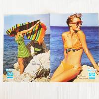 Vintage Strickanleitungen von Schöller-Wolle 4teilige Strandkombination, Bikini, Tasche, Strandkleid, Badeschal Bild 1