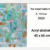 Acryl "Eiskugeln in mint" abstrakt, 40x60cm Bild 2