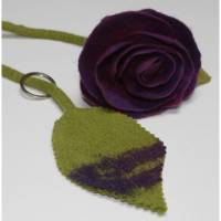 Filzrose Schlüsselband lila Schlüssel-Rose Bild 1
