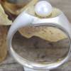 Schmaler Ring aus Silber 925/-, teilweise vergoldet, mit einer Süßwasserperle Bild 3
