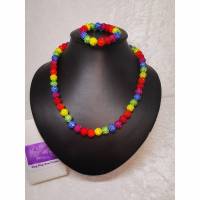Pride-Day, CSD, LGBTQI, Halskette, Armband und Stirnband aus Shamballa-Perlen, Regenbogen Bild 1