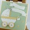 Karte zur Geburt Babykarte mit Babywagen pastell Bild 3