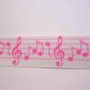 Noten, Musik, Chor, weiss / rosa ,   22 mm  Borte Ripsband Bild 2