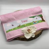 Kinderhandtuch "Ente", ideal für zuhause oder Kindergarten, Handtuch, Gästehandtuch, mit Namen personalisiert Bild 1