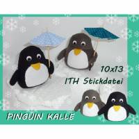 Stickdatei ITH Pinguin Kalle 10x13 Bild 1