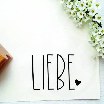 kleiner Stempel "Liebe" für Etiketten, Tüten, Geschenke...
