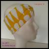 Stirnband mit Raffung "Tropfen" - Größe M / KU 56 - in gelb-weiß aus Jerseystoff genäht, von he-ART by helen hesse Bild 2