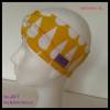 Stirnband mit Raffung "Tropfen" - Größe M / KU 56 - in gelb-weiß aus Jerseystoff genäht, von he-ART by helen hesse Bild 4