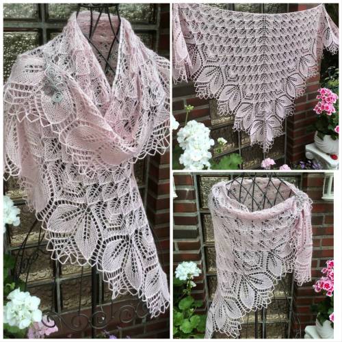 Lacetuch *JOSIE* gestricktes Schultertuch in puder-rosa