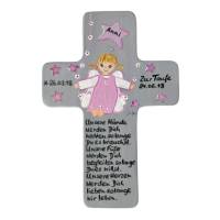 Schutzengelkreuz für Mädchen Taufkreuz, Kinderkreuz Geschenk zur Taufe / Geburt Bild 2