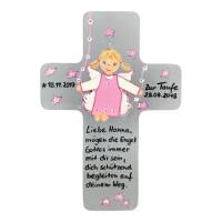Schutzengelkreuz für Mädchen Taufkreuz, Kinderkreuz Geschenk zur Taufe / Geburt Bild 3