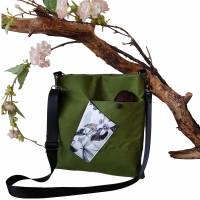 handgefertigte Tasche "Elisabeth" aus einen tollen Outdoor- Stoff und einen Oliv_Grün Bild 7
