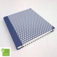 Notizbuch, dunkel-blau retro, 18 x 15,7 cm, Papier glatt, 128 Blatt, handgefertigt Bild 1