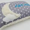 Taufkissen Geburtskissen - Schmusekissen Kissen mit Namen Mond Wolke Sterne Bild 3