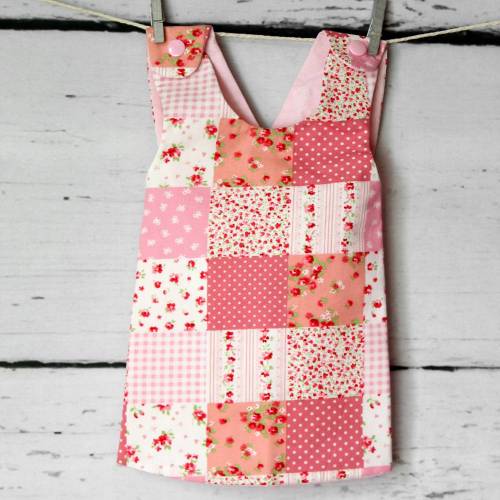 Schürzenkleid ~ Rosen Patchwork | Gr.50-56 | Kleid Baby | Mädchen