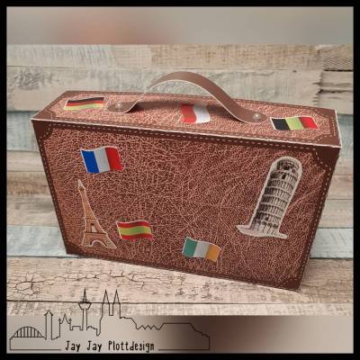 Plotterdatei Reisekoffer Geschenkverpackung für Geldgeschenke