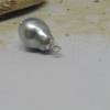 Perlen-Anhänger, graue elegante Tahiti-Perle silbergrau 11 x 18 mm, Silber gefasst Bild 2