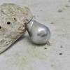 Perlen-Anhänger, graue elegante Tahiti-Perle silbergrau 11 x 18 mm, Silber gefasst Bild 3