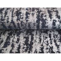 Jersey  Baumwoll - Jersey GLITZER  Elastic Twill Foliendruck dunkelblau - silber (1m/12,-€) Bild 1