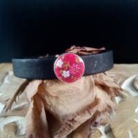 Schmuck mit Stoff Rottöne Blumen Ohrstecker, Ohrringe oder Armbänder mit Cabochon 12mm o 19mm Bild 2