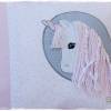 Kissen 30cmx40cm rosa/weiß mit Doodlestickerei 'Einhorn' , personalisierbar Bild 3