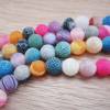 Drachen Achat Perlen 8 mm Mix Farbe gefrostet Bild 5
