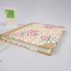 Notizbuch, beige Blumen pink, 18 x 15,7 cm, Papier glatt, 128 Blatt, handgefertigt, UNIKAT Bild 4