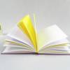Notizbuch, rot-lila, pastell-gelb, DIN A5, 240 Seiten fadengeheftet, handgefertigt UNIKAT Bild 5