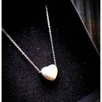minimalistische Edelstahlkette mit Herzperle, Halskette, Damenkette, Collier Bild 1
