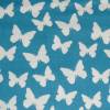 9,80 EUR/m Stoff Baumwolle Schmetterlinge weiß auf türkis / dunkeltürkis Bild 3