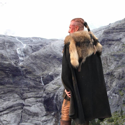 Schwarzes Haarband - Ragnar Loðbrók Vikings Warrior Haare Band - Schwarz