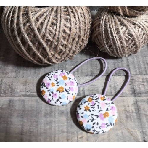 Haargummis mit Stoff bezogen, Haarschmuck, Haarknopf