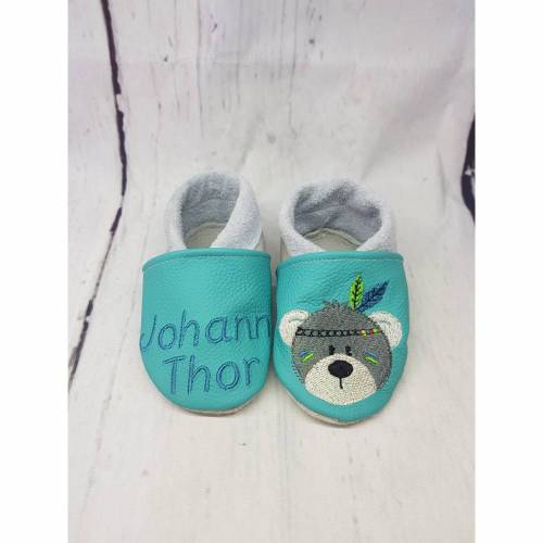 Lauflernschuhe,Krabbelschuhe mit Namen,Krabbelschuhe personalisiert,Krabbelschuhe bestickt,Krabbelpuschen, Lederpuschen,Geschenk zur Geburt