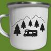 Emaille Camping Tasse, Outdoor Becher, Wohnmobil Ausstattung, Camper Geschenk, Urlaub Spruch, Emailletasse Bild 3