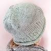 Mütze mit Rollrand Beanie Blassgrün Baumwolle handgestrickt Umfang 61 cm Bild 8