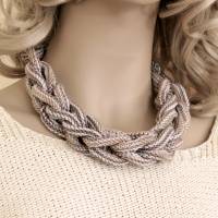 Gestrickte Halskette aus Baumwolle leicht und weich Bild 1