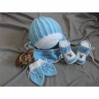 Babygarnitur, Babyset *Winter* Schal, Mütze, Handschuhe, Schuhe Bild 1