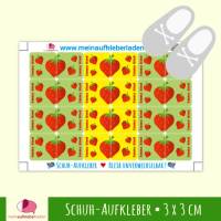 24 Schuhaufkleber | Erdbeere + Schutzfolie  - 3 x 3 cm Bild 1