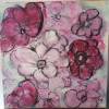 Acryl "pink flowers" 30x30cm Bild 2