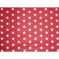 8,80 EUR/m Stoff Baumwolle Sterne weiß auf rot 10mm Bild 1