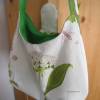 Kleine Handtasche in grün mit langen Henkeln, Unikat Bild 3
