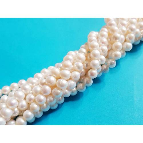 6,5-7,5 mm ca rund Zuchtperlen Strang Süßwasser Perlen Schmuck Halskette Collier 